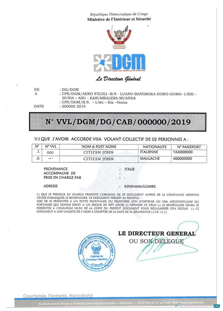 Download CONGO e visa Photoshop template